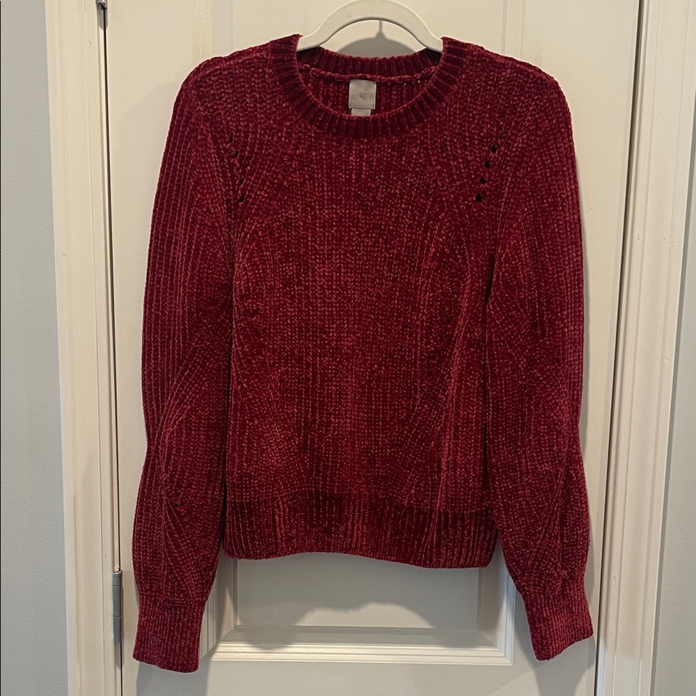 H&M Rich Burgundy Crew Neck Sweater